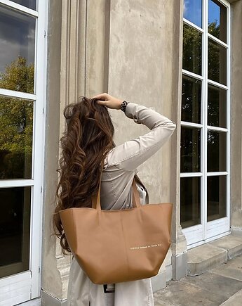 SHOPPER GINA M ciemny camel szewro, FABIOLA TOREBKI