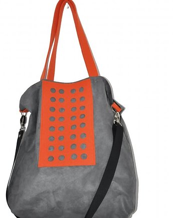Torba na ramię XL - szarość, pomarańcz, PRACOWNIA 166