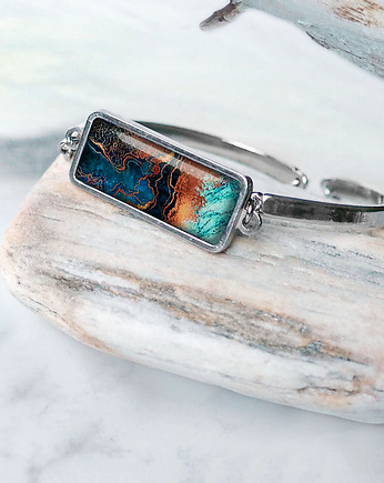 NOWOCZESNA bransoleta ze stali szlachetnej "Baltic marble", Chodelska Art Studio