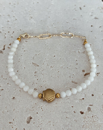 Bransoletka Kamień Księżycowy z muszelką, Chmolowska Jewellery
