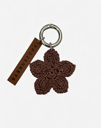 Brelok Kwiat Brązowy ze Srebrnym Zapięciem, Frozen Keys