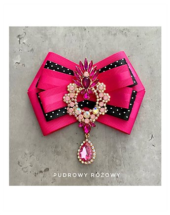 Brosza  z Ogromną ozdobą Glamour!, Pudrowy Różowy