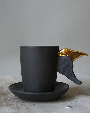 Czarna porcelanowa filiżanka do espresso dla Małgorzaty, Pangzi Ceramics