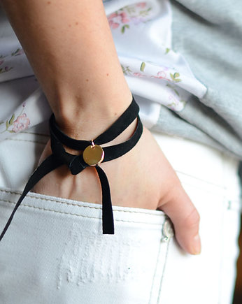  black +gold bransoletka zamszowa, barboleta