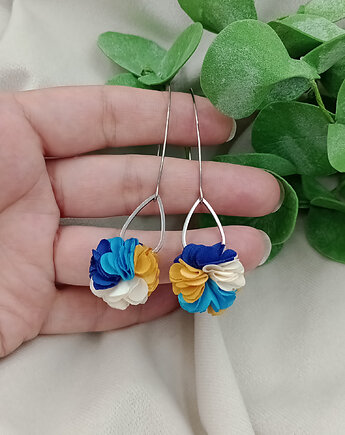 Kolczyki chwosty kwiatowe kwiaty słoneczniki, kolczyki długie kwiaty, Soutacheria