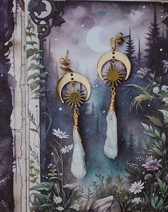 Kolczyki sopel kwarcu, bladoniebieskie, Okruszek Biżuteria