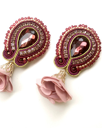 Sutaszowe kolczyki EVORA z kwiatami, Sylwia Żak