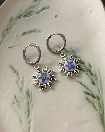 Kolczyki Słońce z niezapominajkami, Blask Natury