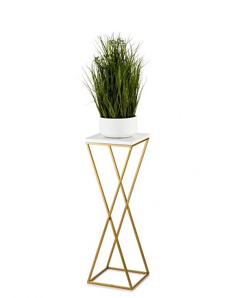Kwietnik Metalowy Stripes White and Gold 70 cm, MIA home