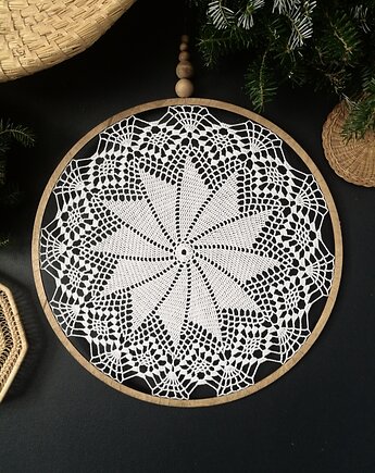 Łapacz snów dekoracja ścienna koronkowa, Wooden Love