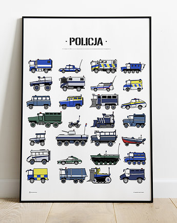 Policja - duży plakat dla chłopca 50x70cm :), Tiny Machinery