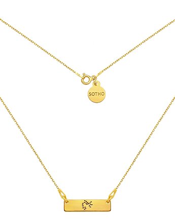 Złoty matowy naszyjnik z konstelacją Strzelca