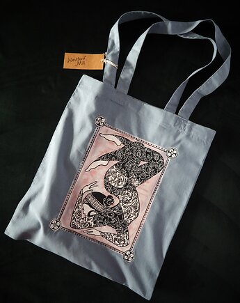 Ręcznie malowana torba zakupowa bawełniana JOGA, ka.linea