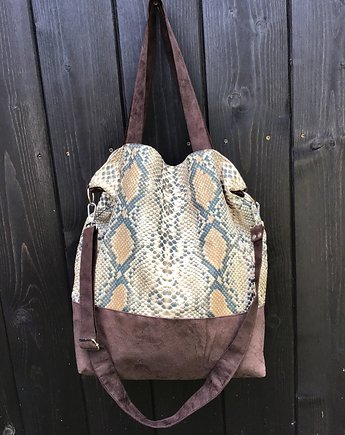 Torba hobo XXL - print wąż, PRACOWNIA 166