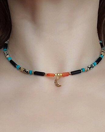 Naszyjnik kobiecy krąg z księżycem, Studio Gazela