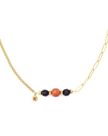 Bestseller! Naszyjnik Dubaj z Piaskiem Pustyni Pozłacana stal szlachetna, Kulka Bransoletki