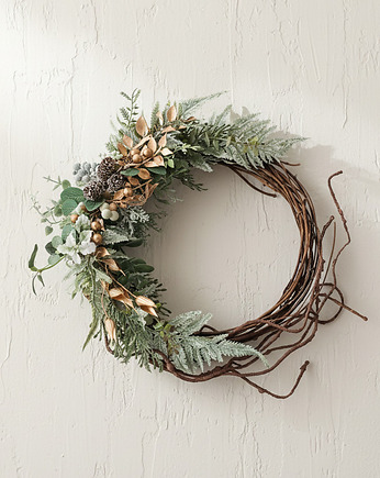 Asymetryczny rustykalny wianek na drzwi (26cm), Lola White