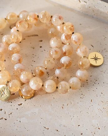 Bransoletka elastyczna z cytrynem i hematytem, theZuzu store