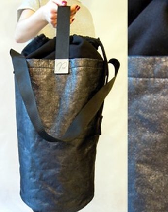 czarna metaliczna torba - worek oversize, provoke