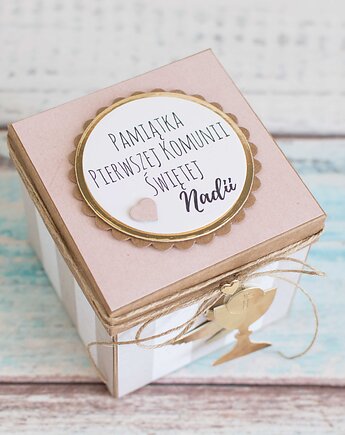 Pamiątka Pierwszej Komunii Świętej, exploding box, LittleBunnyCraft