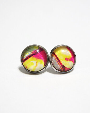 Kolczyki - Żółte, fuksja - stal, yenoo