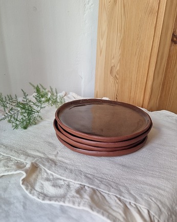 Talerz ceramiczny brąz - 17 cm, krusz art