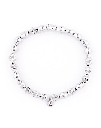 Męska bransoletka srebrne małe czachy - wojownik, Kulka Bransoletki