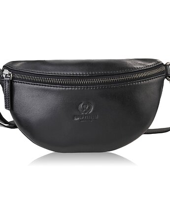 Saszetka damska skórzana nerka crossbody do ręki czarna Paolo Peruzzi SL-05-BL, Paolo Peruzzi