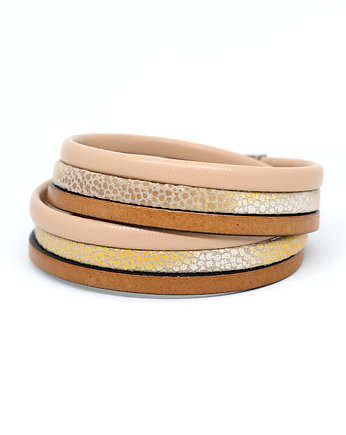 Bransoletka rzemienie Fun brązowo-beżowa, Kociokwik Jewelry