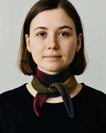 Mini skandynawski szalik Sophie apaszka 100% miękka wełna, splotomaniaa