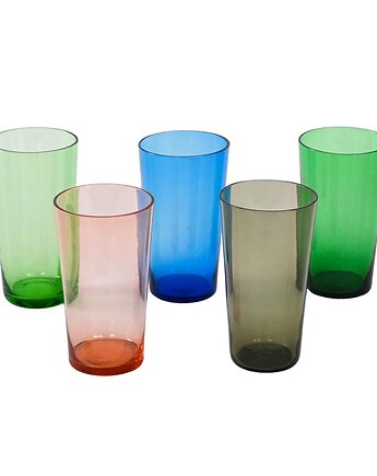 Komplet kolorowych szklanek, fiński design, lata 50, Tapio Wirkkala, Iittala, Przetwory design