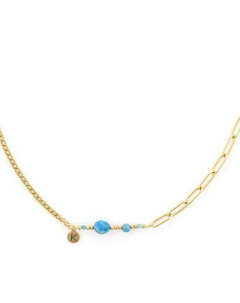 Bestseller! Naszyjnik zodiakalny - Wodnik Pozłacana stal szlachetna, Kulka Bransoletki