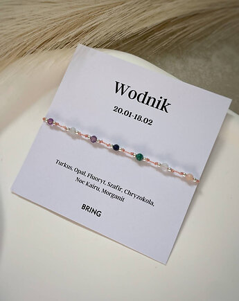 Bransoletka znak zodiaku Wodnik srebrne kulki, Bring Biżuteria