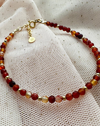 Brązowa Bransoletka Agaty, delikatna bizuteria, Anemon Atelier