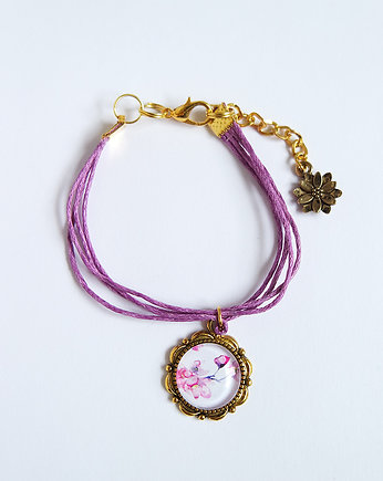 Bransoletka - Kwitnąca wiśnia - lila, złota, yenoo