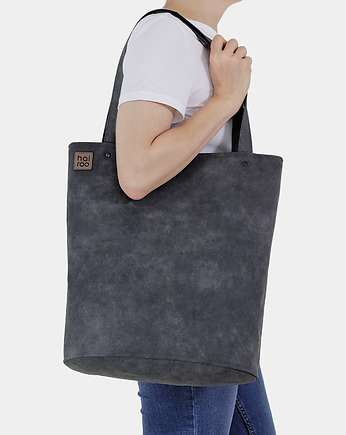 Shopper XL torba ciemnoszara na zamek, hairoo