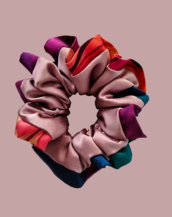 Gumka jedwabna, scrunchie, frotka lawendowy róż kosmiczny sen MAXI, Capillum