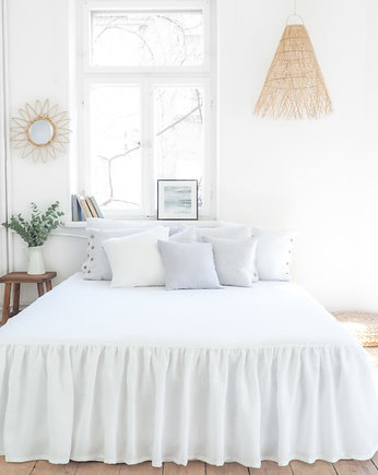 Narzuta Z Falbaną PURE WHITE, so linen!