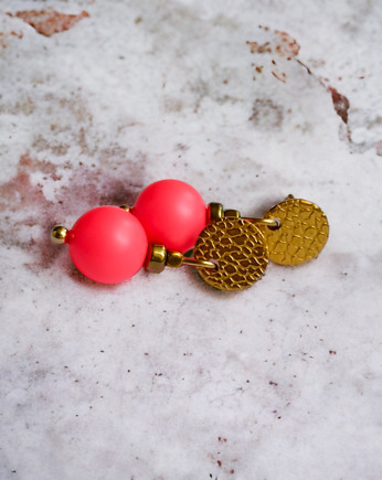 Swarovski neon pearls : neon red, kaktusia