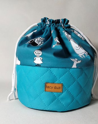 mały worek-kosmetyczka muminki niebieski, tacy duzi