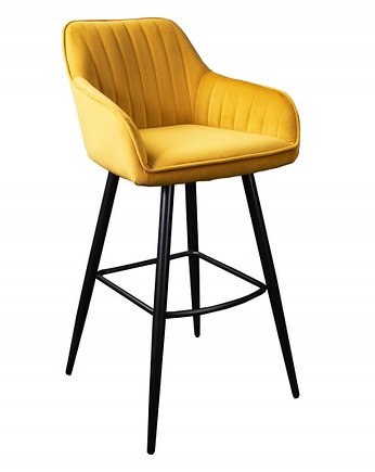 Krzesło barowe Turin aksamit musztardowy 102cm, Home Design