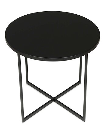 Okrągły czarny stolik kawowy SIMPLE 50 cm, Scandi Home Style
