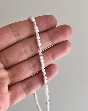 Choker z kamieni naturalnych opal PASTELOWA BIEL, ATdiament
