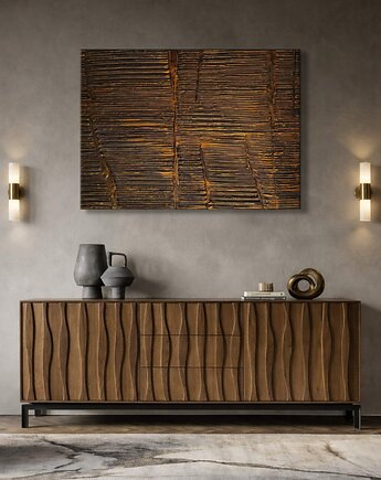 Struktutalny obraz brudne złoto do salonu model 100326-1, art and texture