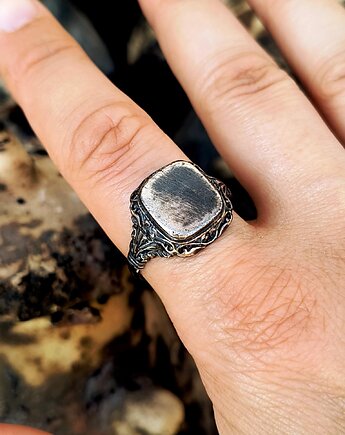 Sygnet Mirror, pierścionek ze srebra próby 925, ZIĘBA