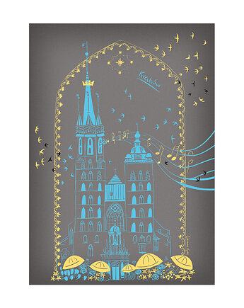 Plakat A4 Kraków Kościół Mariacki, Gliniana Kura