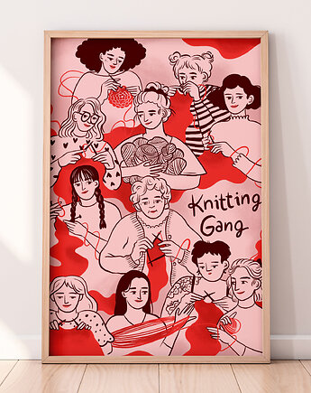 Plakat Gang Dziewiarek - Knitting Gang, Gosia Nowak Designaur