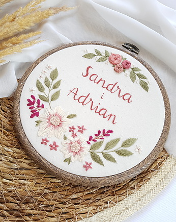 Haftowany tamborek - pamiątka, rocznica, ślub, madlenkova