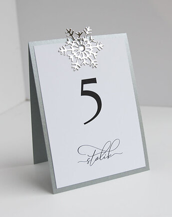 Menu "Winter Dream" srebrne śnieżynki, Papiernik