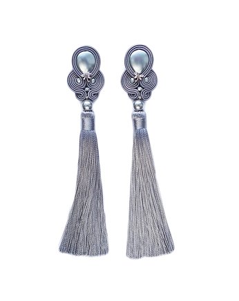 Gray and silver dragonfly- kolczyki soutache, Mró Soutache